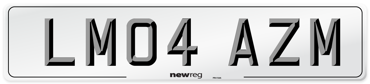 LM04 AZM Number Plate from New Reg